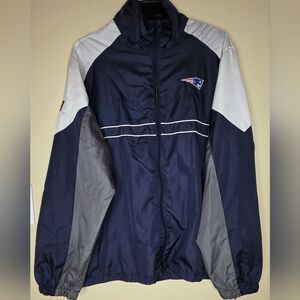 New England Patriots Mens Large Navy Blue NFL Football Dunbrooke Full Zip